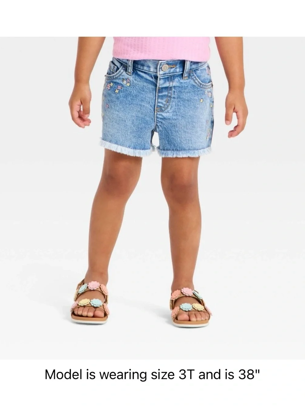 Cat & Jack Light Blue Denim Shorts with Star Embroidery